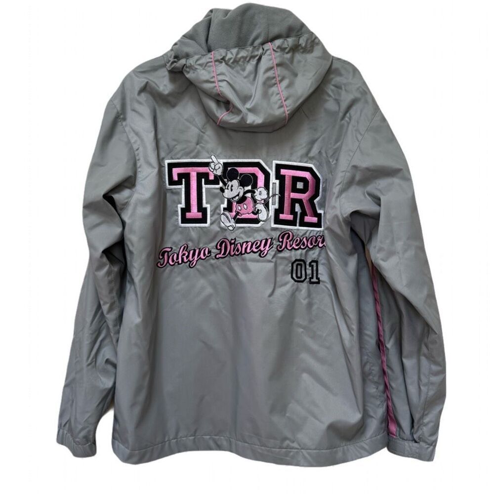 Disney Tokyo Resort grey pink jacket women’s small Mickey Mouse embroidery back